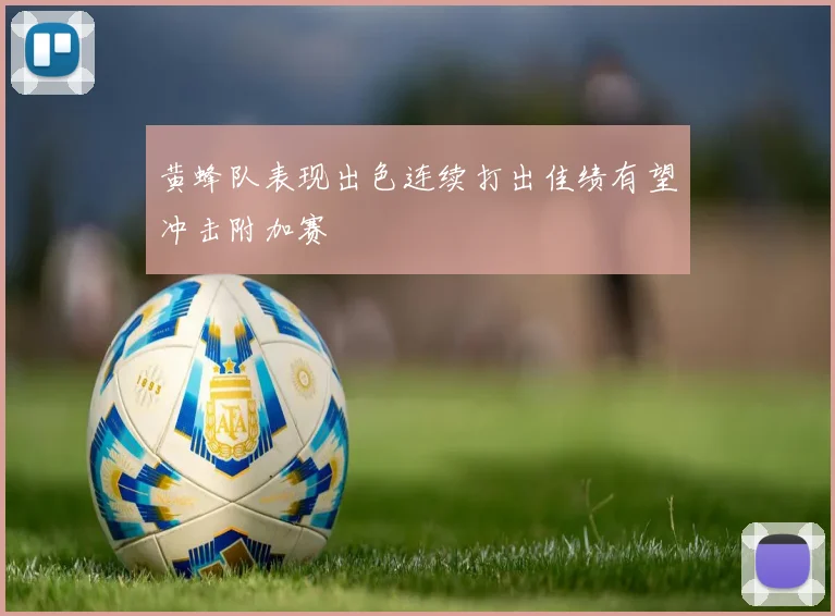 黄蜂队表现出色连续打出佳绩有望冲击附加赛